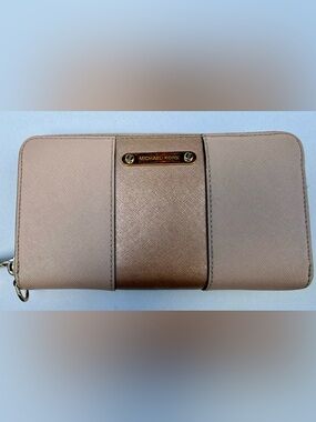 Michael Kors Metallic Rose Gold and Blush Saffiano Wallet